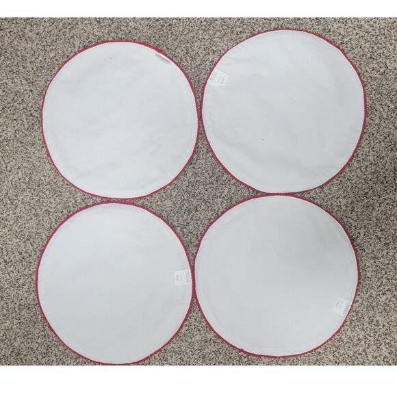 4 Placemats Round Floral Embellished Placemats Cottage Core Whimsical Placemats - Picture 3 of 4